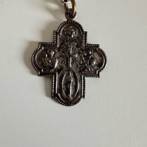 Elegant Silver Religious Cross Pendant